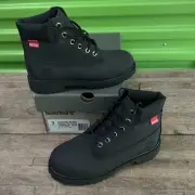 Timberland Helcor 6" Premium Classic Waterproof Kids Black Boots Primaloft 3y
