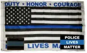Wholesale 3x5 Police Honor Flag / Decal Sticker / Thin Blue Line Lapel Pin Set 3