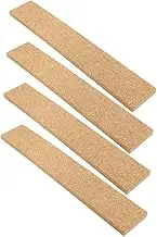 4Pcs Self Adhesive Cork Strips for Bulletin Boards Natural Cork Message Board Strips for Office Decor Memos Easy to Install Smooth Surfaces Multi Purpose Use