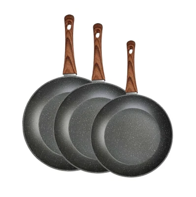 24/28/32CM Frypan PFOA Free Non-Stick Frying Pan with Wooden Handle for Cooking