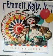 EMMETT KELLY JR. Hobo Sad Clown AUTOGRAPHED 12 Month Calendar Vtg NOS 1997