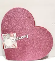 Colordrift Valentine's Pink Red Sparkle Glitter Heart Set Of 6 Placemats