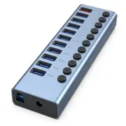 11-In-1 Usb 3.0 Hub With Switch & Power Supply