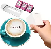 Food Coffee Printer - Portable Handheld Edible Printer with 3 Ink, Inkjet Print Pen for Cookies Macaron Restaurant Bakery Cafe Commercial White