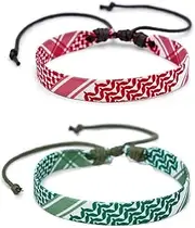 [Hilufiet] Adjustable Country Flag Code Bracelet Protection and Lucky String Bracelet Tibetan Wrist Wrap Bracelet Boho Style Rope Bracelet for Women Men Friendship