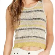 Buffalo David Bitton Knit Stripe Boho Crochet NWT Crop Tank size Medium