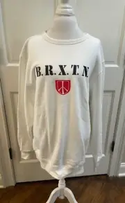 Brixton Sweatshirt Mens XXL Peace Sheild Off White Adult Unisex New with Tag