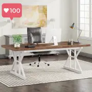 180 cm Executive Desk X-Shaped Design, Large Computer Workstation for Office