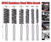 6PC Wire Brush Bore Cleaning Brush 1/4" Shank For Drill Power Tool