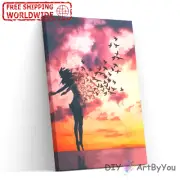 Paint By Numbers Kit Woman Abstract Adult Draw Kids Framed DIY Painting Beginner