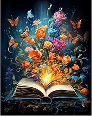 EmptyZ DIY Oil Painting, Paint by Number Kits on Canvas, Painting for Adults, Kids, Students and Beginner Arts Craft for Home Wall Decor 16 x 20 inch (Magic Book)