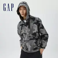 在飛比找蝦皮商城優惠-Gap 男女同款 迷彩長袖帽T 輕透氣系列-迷彩色(6027