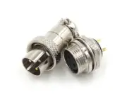 HQ 2 Contacts 2-Pin Aviation Plug Connector - M16MF - Panel Mount Male Pin
