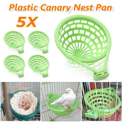 14cm 5Pcs Plastic Canary Nest Pan For Parrots Nesting Canaries Finches Cage Eggs
