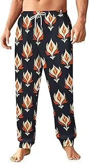 [Generic] Men's Sweatpants, Rugby Balls with Subtle Flames-102, Polyester Joggers, Sweatpants Jogging Pants for Workout Running