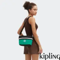 在飛比找momo購物網優惠-【KIPLING官方旗艦館】黑綠撞色拼接大開口肩背包-MIN