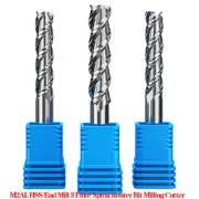 M2AL HSS End Mill 3 Flute Spiral Router Bit Milling Cutter CNC Ø8-30mm HRC30°