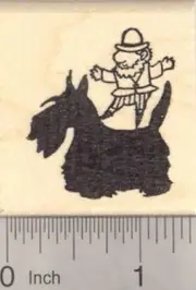 Scottish Terrier Dog with Leprechaun Rubber Stamp, St. Patrick's Day D20210 WM