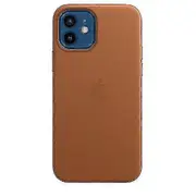 Leather Phone Case for iPhone 12 Mini with MagSafe - Premium Quality Saddle Brown