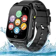 [OVV] Kids Waterproof Smart Watch Boys Girls Age 3-12 with 26 Game 1.44'' HD Touch Screen Music Player Camera Video Recorder 12/24 Hr Clock Pedometer Alarm Torch Calculator Children Learning Toys