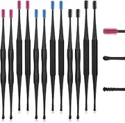 12PCS Q-Grips Ear Wax Removal-Spiral Ear Wax Removal Tool, Reusable Earwax Removal Kit Safe Ear Cleaner, Soft Silicone Double Sided Head Ear Wax Removal Kits for Olders Adult Kids