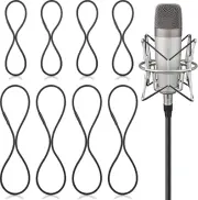8 Pieces Black Universal Elastic Bands Replacement Microphone Shock Mount Rubber