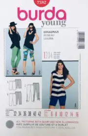 Very Easy BURDA Sewing Pattern 7382 | Leggings in 3 Styles | Sizes 6 - 16 NEW