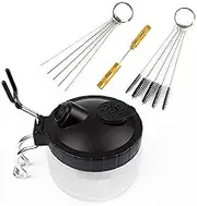 Meichoon Airbrush Washing Tool Glass Airbrush Cleaning Pot, Clean Brush, Air Brush Cleaning Needle, Airbrush Tool 4 Pieces Airbrush Accessories Set, NA08