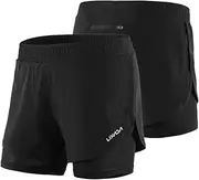 [MEIJUN] RAYWE Women 2-in-1 Running Shorts Quick Drying Breathable Active Training Exercise Jogging Cycling Shorts with Longer Liner