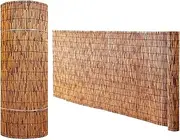 Patio Privacy Fence, Bamboo Reed Fencing, Decorative Fencing, Privacy Screen Panels, Natural Reed Fence, Sun Shade, Waterproof, Breathable, Balcony Fencing Divider(1.6 * 3.0m(5.2 * 9.8ft))