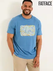 FatFace Indigo Blue Octopus Graphic Indigo T-shirt (AK4891) | $65