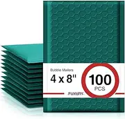 Fuxury 100Pcs Bubble Mailers 4x8,Forest Green Mailer Padded Envelopes, Self Seal Waterproof Shipping Envelopes for Mailing,Packaging, Small Business, Boutique, Bulk #000 Gray,Green