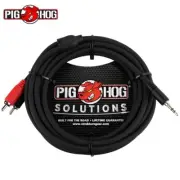 Pig Hog PB-S3R10 10FT Stereo Breakout 3.5mm To Dual RCA Cable
