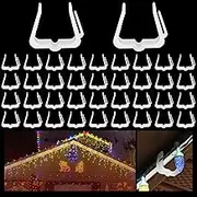 jixsloft 50 Pcs Christmas Light Hanger Clips, 1 5/8" Fascia Board Clips, Deck Banister Light Clips, Holiday Light Clips Hangers Outside Indoor for Fascia Board in Thickness from 1''-1 5/8"