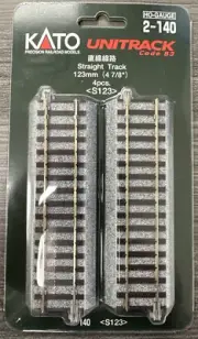 KATO Unitrack HO #2-140 Straight Track 4-7/8" Code 83 Nickel Silver 4 Pack NOS!