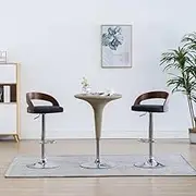 Bar Stools 2 pcs Dark Grey Fabric and Bentwood,Table & Bar Stools 15.8KG-283146