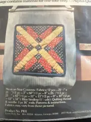 Vintage 1977 Yours Truly Patchwork QUILTING Super Tote MEXICAN STAR Bag 18x18x4