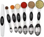 Magnetic Measuring Spoons Set Stainless Steel Leveler Stackable Metal Tablespoon