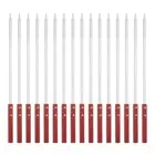 16pcs Kebob Skewers 45cmx10mmx2mm Stainless Steel Flat Sticks with Wood Handle