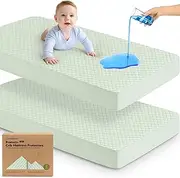 2-Pack Protect+ Waterproof Crib Mattress Protector (Quin, Aloe)
