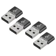 USB C Female to USB Male Adapters Type C to USB Converters Black/4 Pcs
