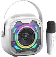 Portable Speaker with Microphone | Microphone Speaker Combo - Handheld Singing Devices with Handle and RGB Lights, Music Amplifier for Home, Party, Performance