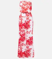 [Melissa Odabash] Melissa Odabash Naomi printed strapless jumpsuit AU 14 red