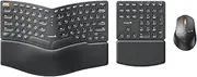 ProtoArc Ergonomic Keyboard Mouse, EKM04 2.4GHz Wireless Ergo Keyboard Mouse Combo, Separate Numeric Keypad, Split Design, Wrist Rest, Rechargeable, for Desktop, PC, Laptop, Windows