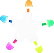 Veemoon Multicolored Highlighter Star Shape Portable Learning Highlighter for Students Graffiti Marker Compact Art Marker Pen for Note Taking Book Marking