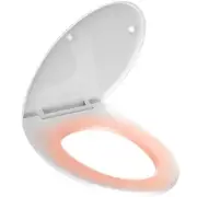 Heated Toilet Seat with Built-in Side Control, Lid and Seat Soft Close, Auto