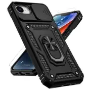 for iPhone 16E Case, with Slide Camera Cover HD Screen Protector [Military
