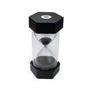 Sand Timer for Kids - 60 Minute Black - 6.3 inches Hour Glass Acrylic Covered