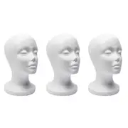 3X Foam Mannequin Head Model Sunglasses Eyeglass Stand Hat Cap Display Holder Headset Mannequin Hea white