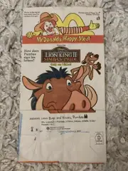1998 McDonald's Happy Meal Bag PUMBAA Lion King II Simba's Pride